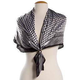 Womens Jessica McClintock Paisley Scarf with Clover Ring