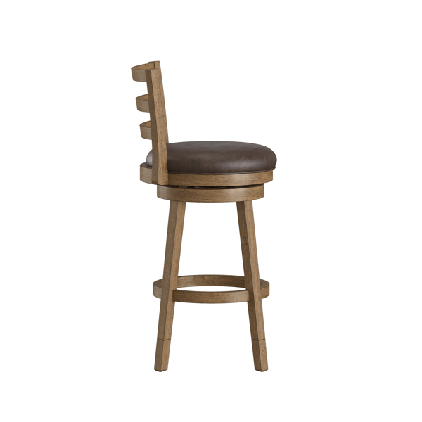 HH2 Home Ronan Slat Ladder Back Adjustable Height Swivel Stool
