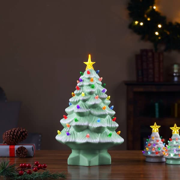 Mr. Christmas 14in. Nostalgic Light Up Seafoam Tree
