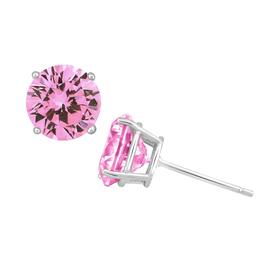Forever New 8mm Round Pink Cubic Zirconia Stud Earrings