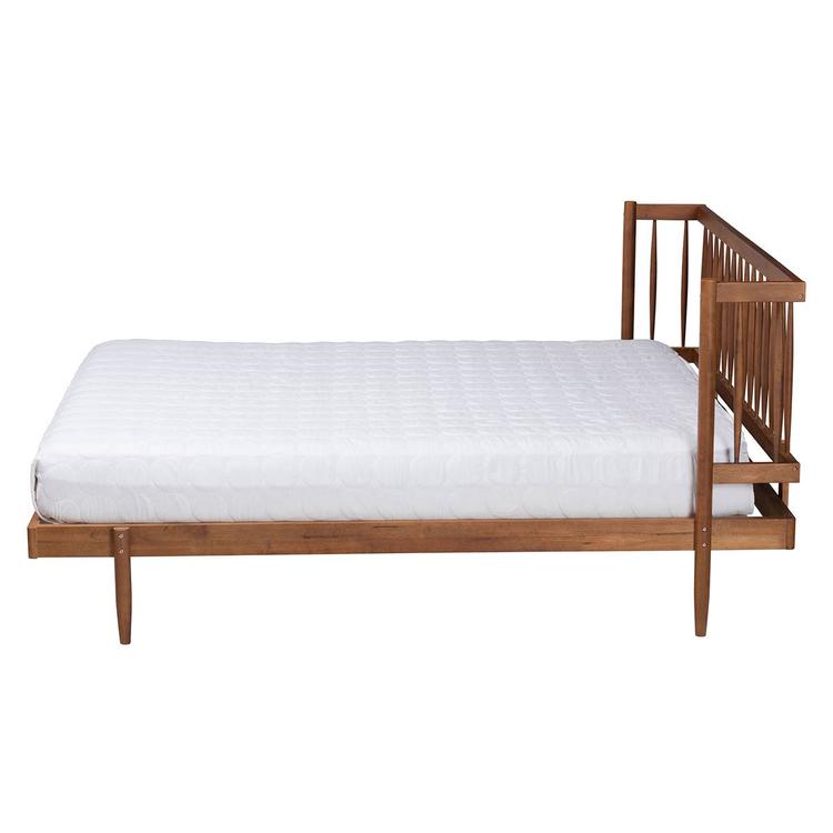 Baxton Studio Calderon Walnut Brown Wood Queen Size Platform Bed