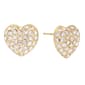 Athra 14kt. Gold over Brass Crystal Puffy Heart Stud Earrings - image 1