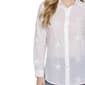 Womens NY Collection Long Sleeve Starfish Button Down Blouse - image 4