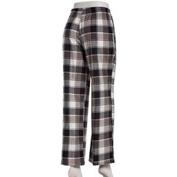 Juniors No Comment Plaid Flannel Wide Leg Pants - Black