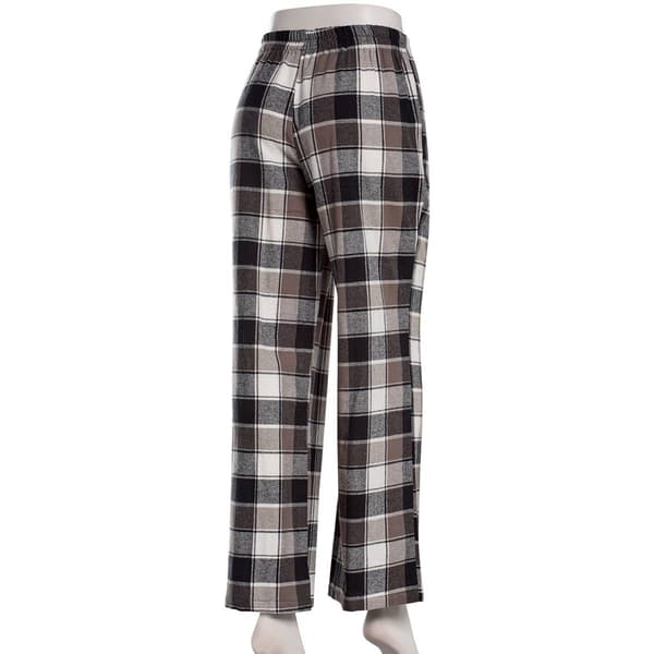 Juniors No Comment Plaid Flannel Wide Leg Pants - Black