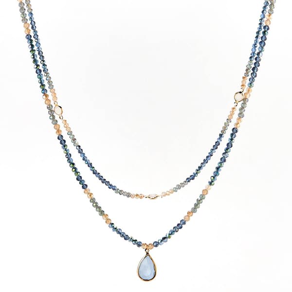 Ashley Cooper&#40;tm&#41; Gold-Tone & Blue Layered Pendant Necklace - image 