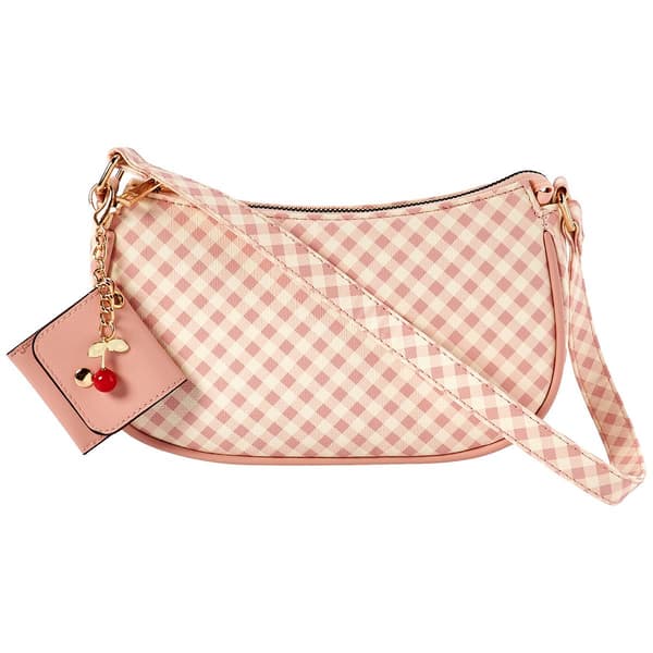 DS Fashion Blush Gingham Shoulder Bag - image 