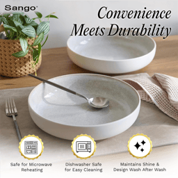 Sango Anderson Cream 10in. Large Ceramic Serving Bowl - Set of 2