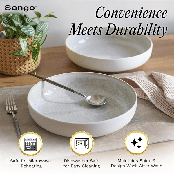 Sango Anderson Cream 10in. Large Ceramic Serving Bowl - Set of 2