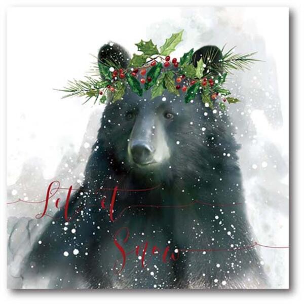 Courtside Market Let It Snow Bear Gallery Wrapped Canvas Wall Art - image 