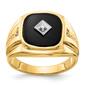 Mens Gentlemens Classics&#40;tm&#41; 14kt. Gold Onyx & Middle Diamond Ring - image 1