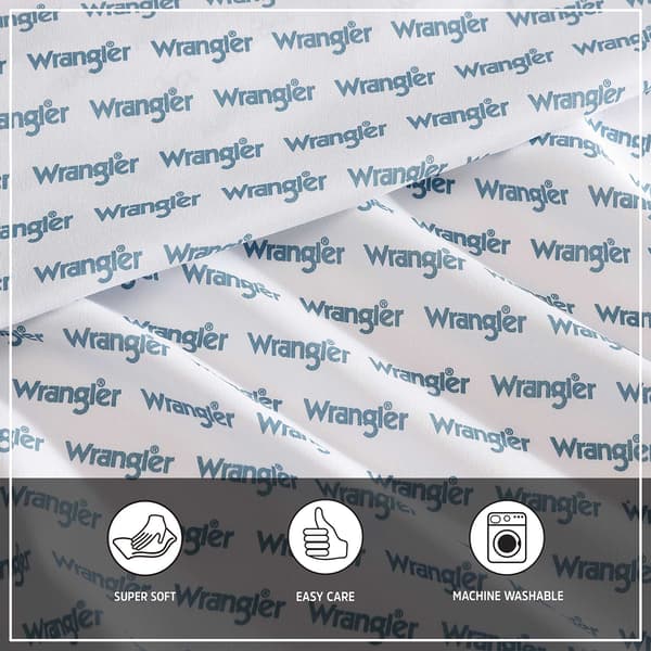 Wrangler Stamped Logo Microfiber Sheet Set