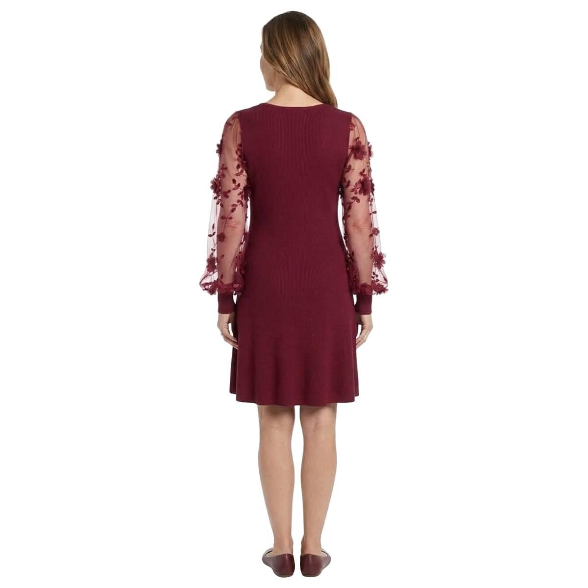 Womens BB Dakota Long Sleeve Floral Sweater Dress
