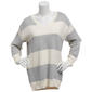 Juniors Pink Rose Rugby Stripe V-Neck Tunic - image 1