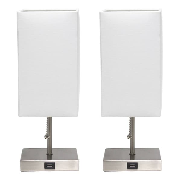Simple Designs Petite Stick Lamps w/USB Port - Set of 2
