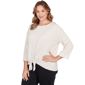 Plus Size Emaline Key Items 3/4 Sleeve Twist Front Knit Sweater - image 3