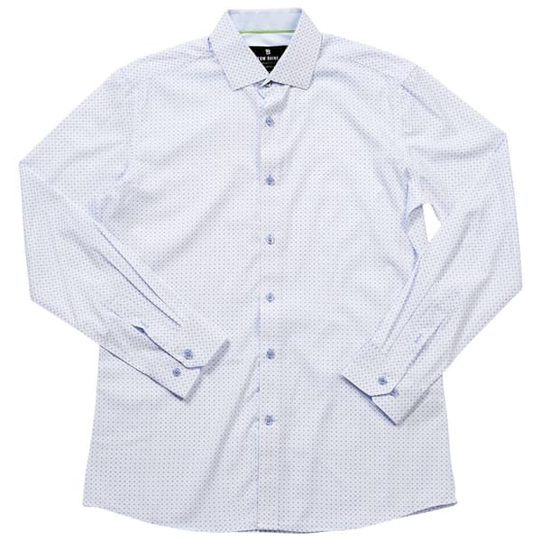 Mens Tom Baine Slim Fit Diamond Print Dress Shirt - White - image 