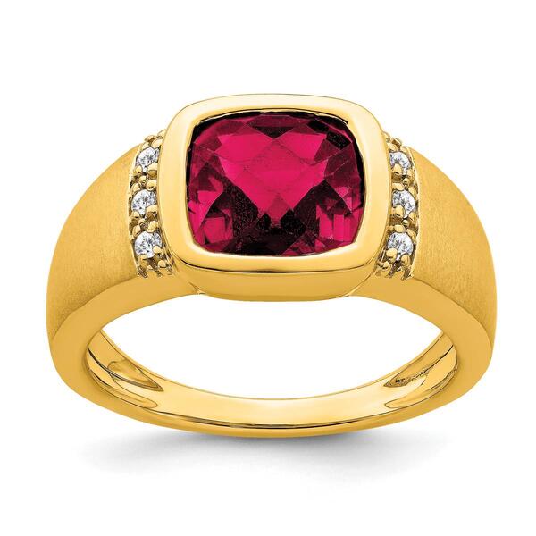 Mens Gentlemens Classics&#40;tm&#41; 14kt. Gold 5ctw. Created Ruby Ring - image 