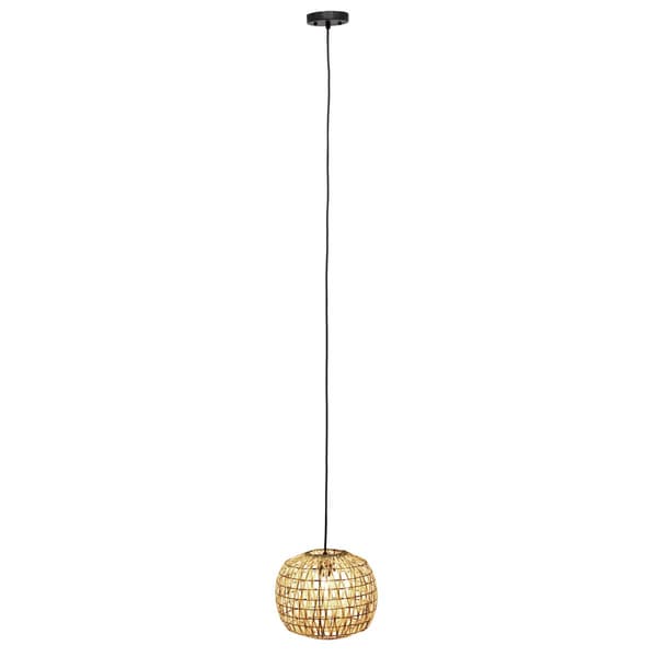 Lalia Home 1-Light Bohemian Farmhouse Coastal Paper Shade Pendant - image 