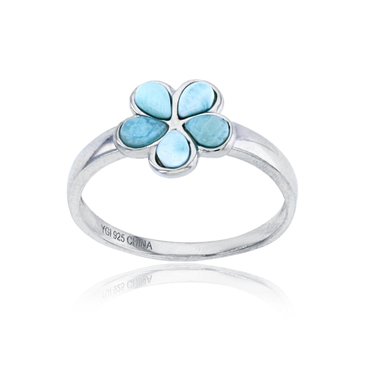 Gemstone Classics™ Silver & Larimar Clover Ring