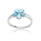 Gemstone Classics(tm) Silver & Larimar Clover Ring - image 1