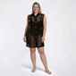 Plus Size J Valdi Escala Sleeveless Button Front Hoodie Cover Up - image 1