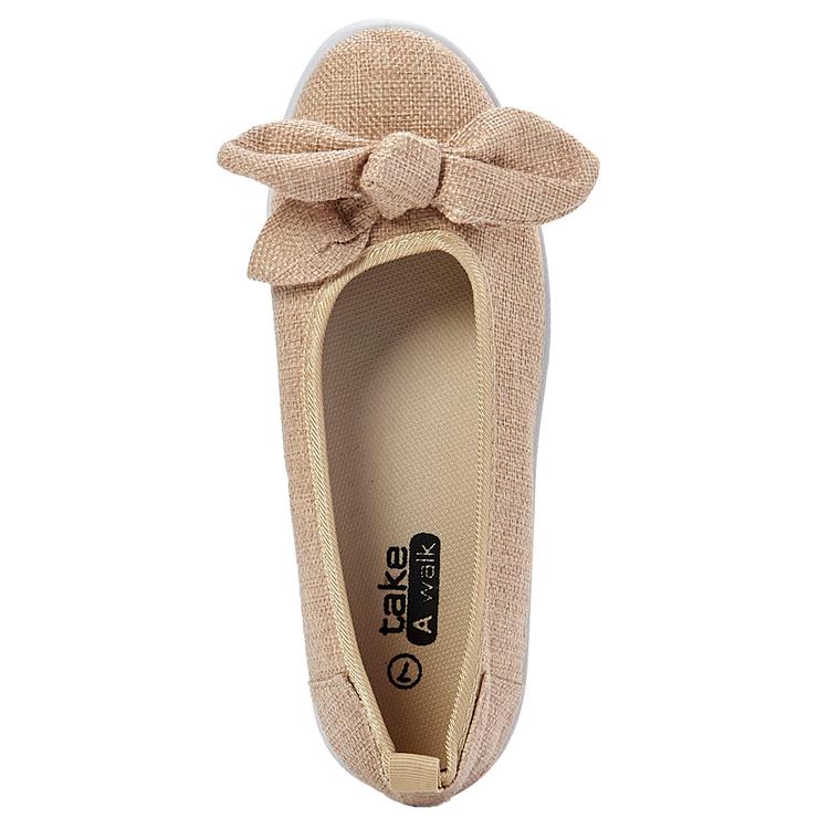 Womens Take A Walk Bow Skimmer Twin Gore Slip-Ons