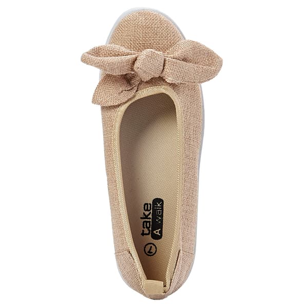 Womens Take A Walk Bow Skimmer Twin Gore Slip-Ons
