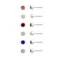 Design Collection 6pr. Silver Multi Color Crystal Stud Earrings - image 1