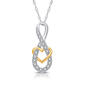 Nova Star(R) Two-Tone Lab Grown Diamond Ribbon &amp; Heart Pendant - image 1