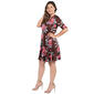 Plus Size  24/7 Comfort Apparel Gemma Brown Floral A-Line Dress - image 2