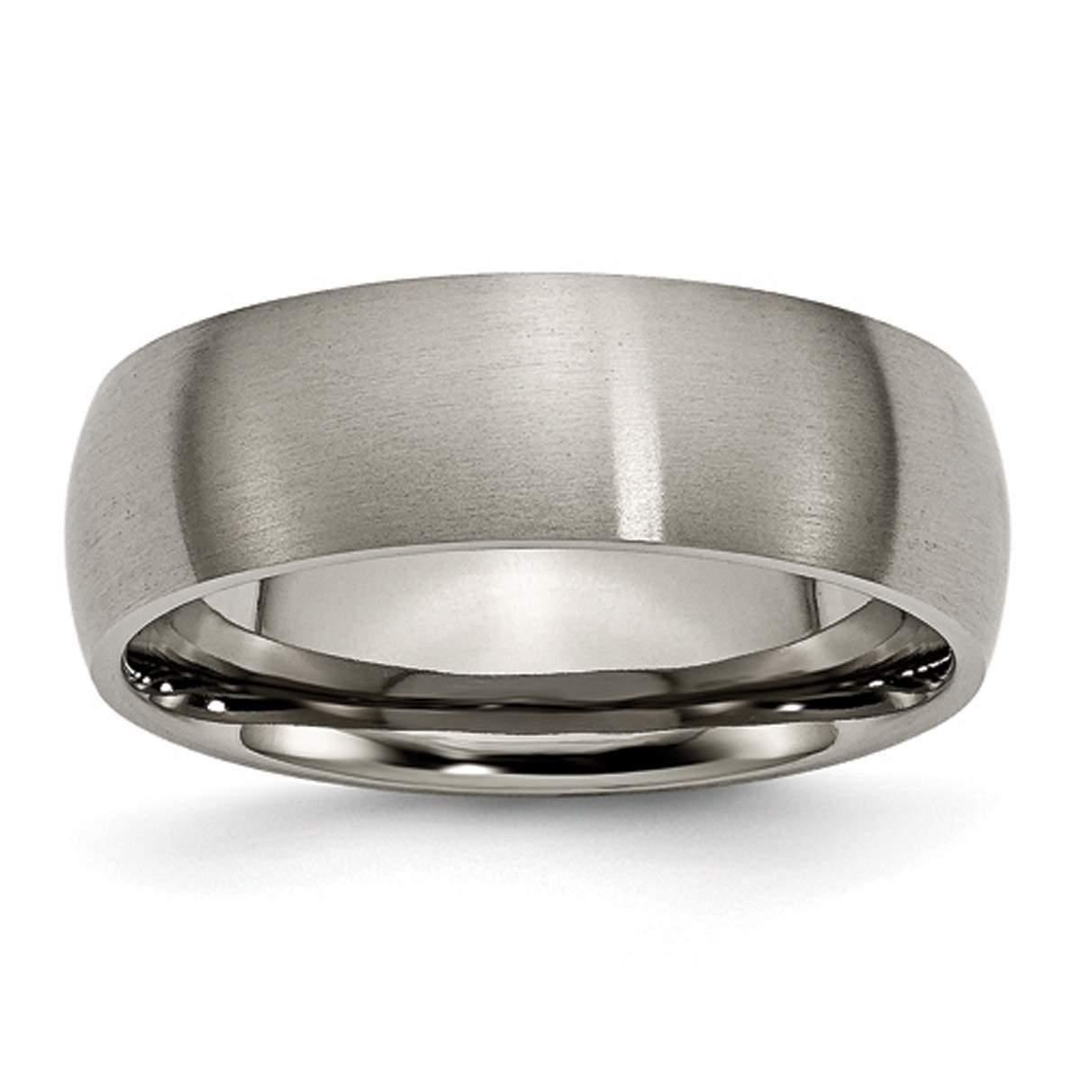 Mens Endless Affection™ Brushed Titanium 7mm Wedding Band
