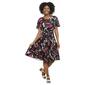 Plus Size Sami & Jo Flutter Sleeve Tie Neck Abstract A-Line Dress - image 1
