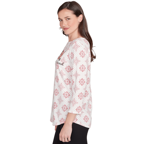 Womens Ruby Rd. Must Haves II Snowflake Medallion Tee