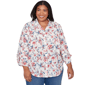 Plus Size Alfred Dunner Austin Etched Floral Butterfly Blouse - image 1
