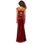 Juniors Emerald Sundae Stretch Satin V Neck Empire Waist Dress - image 2