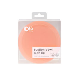 Ol&#225;baby Silicone Suction Bowl with Lid - Coral