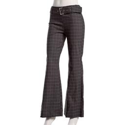 Juniors Zoe & Phoebe Plaid Millennium Bootcut Belted Pants