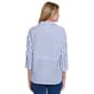 Womens Multiples Roll Tab Sleeve Stripe Button Front Blouse - image 2