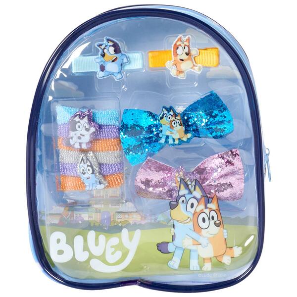 Girls Bluey Mini Backpack w/ Hair Accessories - image 
