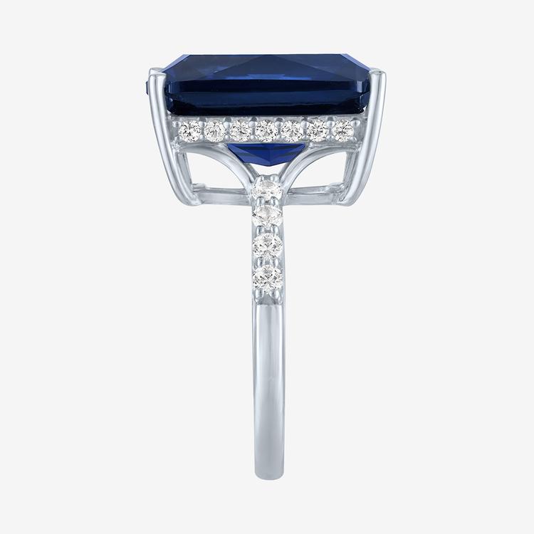 Gemstone Classics™ Lab Grown Sapphire Emerald Cut Cocktail Ring