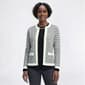 Womens Kasper Long Sleeve Hook And Eye Stripe Sweater - image 1
