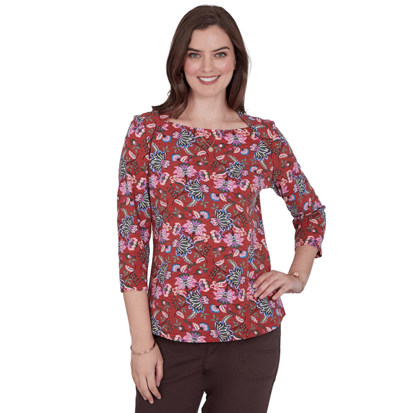 Plus Size Ruby Rd. Romance On The Ranch Garden Foulard Envelope - image 