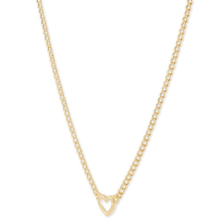 Gold Classics™ Open Heart Curb Chain Necklace