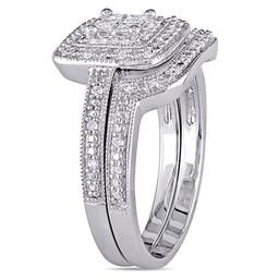 Loveblooms™ Princess & Round 1/3ctw. Diamond Bridal Ring Set