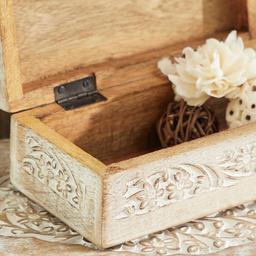 9th &amp; Pike® Carved Floral White Wood Storage Box - Set Of 3