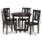 Baxton Studio Elodia Dark Brown Finish Wood 5pc. Dining Set - image 9