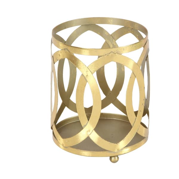 9th & Pike® Gold Metal Trellis Pattern Candle Holder