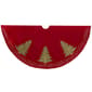 Kurt S. Adler 60in. Red Tree Skirt with Green Embroidered Trees - image 1