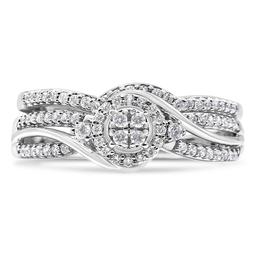 Haus of Brilliance Silver 1/3ctw. Diamond Bypass Bridal Set